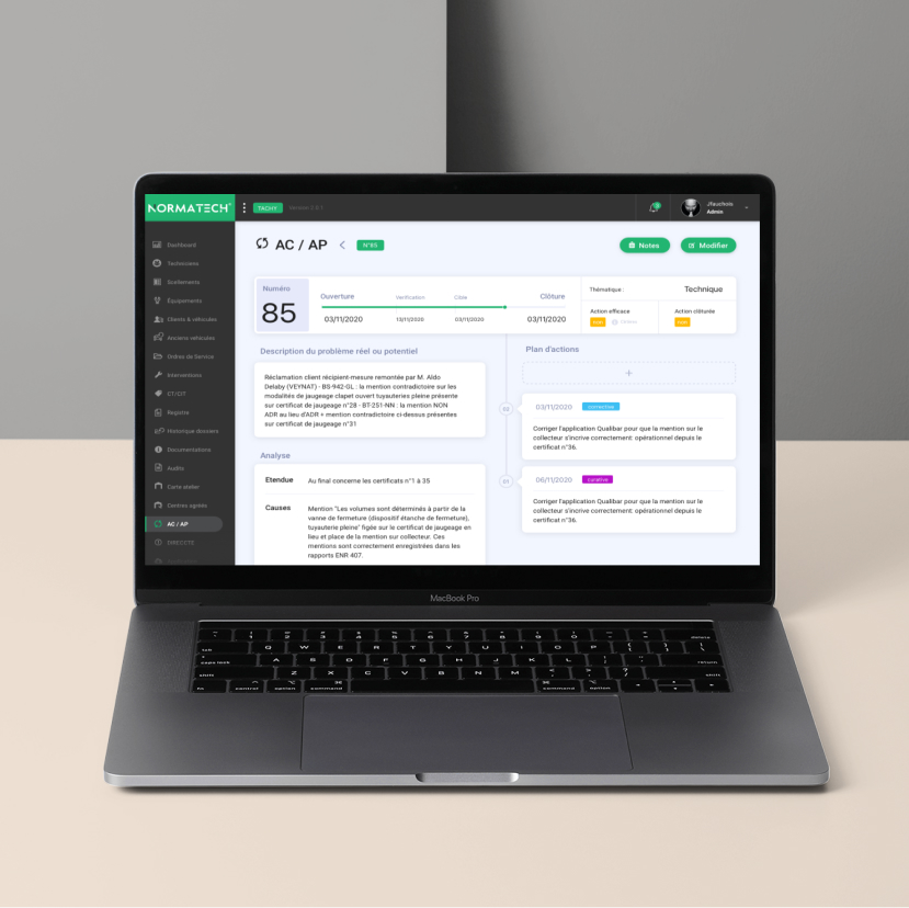 Image de la Réalisation ui/ux Normatech