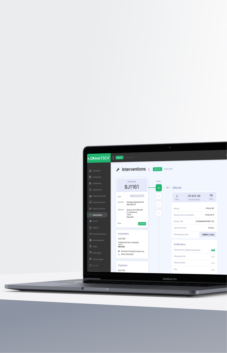 Image de la Réalisation ui/ux Normatech